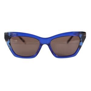 DKNY Narrow Cat Eye Womens Sunglasses–Cobalt Blue/Bone Tortoise–Retro Chic–NWT